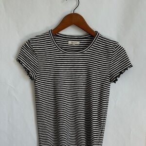 Madewell Black and White Striped Short Sleeve Tee